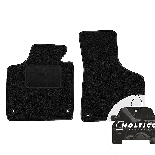 moto-MOLTICO Vorne Fußmatten Auto Velours Autoteppiche Schwarz Automatten Set 2-teilig passend für...