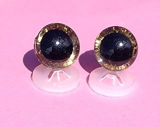 celloexpress Pack of 3 Pairs - 3D Hot Pink Glitter Sparkle Eyes with Plastic Backs - 20mm - Safety Glitter Sparkle Eyes for Soft Toy or Teddy Bear Making