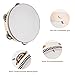 Dreokee Tambourines for Adults, 7 inch Wooden Hand Held Drum Bell Tamborine with Birch Metal Jingles Single Row Percussion Musical Instruments Hand Tambourine for Church, KTV, Party, Game