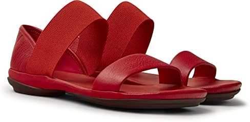 Camper Women's Strap Flat Sandal, Bright Red, 8 | Image 1
