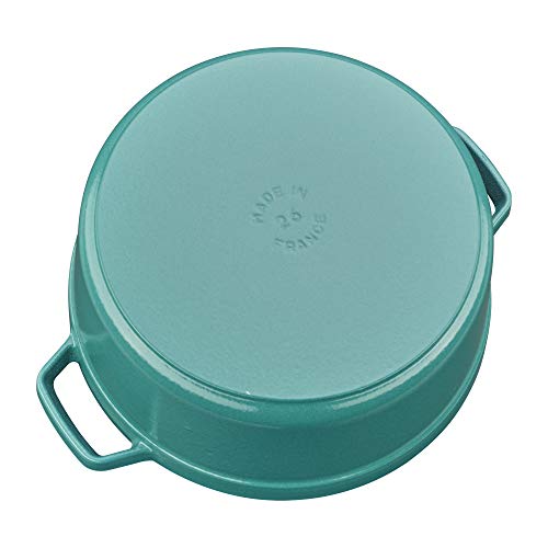 Image of STAUB Cast Iron 5.5-qt Round Cocotte, Serves 5-6, Made in France, Turquoise