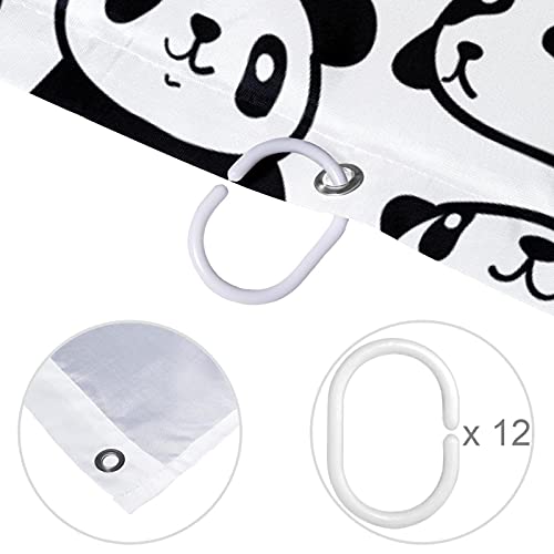 Rideau de douche panda 183x183 cm pour stopper les éclaboussures d'eau