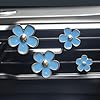 8 Pcs Daisy Flower Air Freshener Car Clips Cute Car Diffuser Vent Clips Home Air Conditioning Vent Clips Small Clip on Air Freshener Outlet Clip Car Accessories Interior Charms White and Blue #3