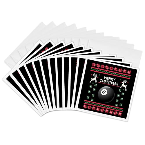 Cartes de vœux de Noël billard 3dRose pour animer vos courriers de fin d'année