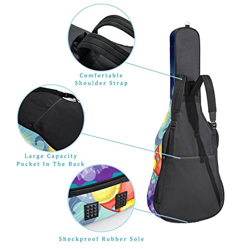 Housse de guitare acoustique étanche avec double bandoulière et poche esthétique, papillon, rose, fleurs, Multicolore 03… - Les Beatles, Paul McCartney, John Lennon, RIngo Starr, George Harrison Housse de guitare acoustique étanche avec double bandoulière et poche esthétique, papillon, rose, fleurs, Multicolore 03… – Image 4