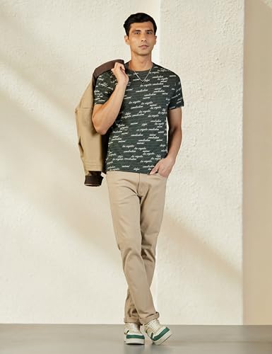 Image of Max Men Typographic Printed Crew Neck Ultra Slim Fit T-Shirt