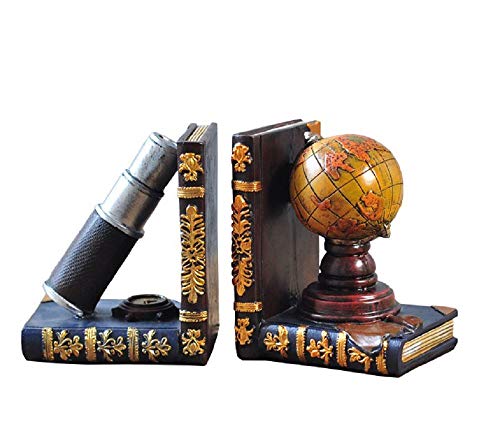 Dongart Globos y telescopios Vintage Bookends Decoración de estantería Europea...