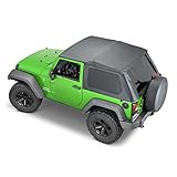 MasterTop SkyMaster Frameless Fastback Soft Top - Fits Jeep Wrangler JK Unlimited 2-Door 2007-2018 -...