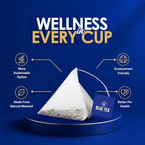 Image of BLUE TEA - Lean Tea - 60 Tea Bags - Pyramid Plant Based | Caffeine Free - Herbal Tea - Sugar Free | Zipper Pack