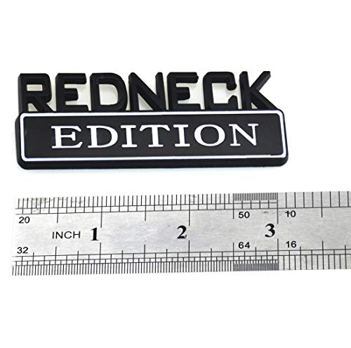Image of EmbRoom 1Pcs 3.1 inch Redneck Edition Exterior Emblem CAR Truck Boat Decal Logo Replacement for F-150 F250 F350 Silverado RAM 1500 (Black /Wthite)