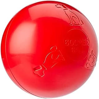 BOOMER BALL 4 inch, Virtually Indestructible Best Dog Toy, Boredom Busting Football, Tough & Durable Small Dog Ball, Floats on Water, Great for Mental Stimulation & High Energy Dogs, Assorted Colours