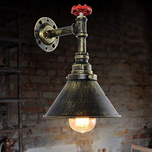 Lámpara de Pared de Tubo de Agua Industrial Retro Loft nostálgico Bombilla de Edison Aplique de Pared lámpara de Hierro lámpara de decoración de Pared de café