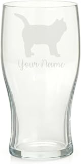 Personalised British Shorthair Cat Engraved Pint Glass, Cat Gift, Gift for Women, Gift for Men