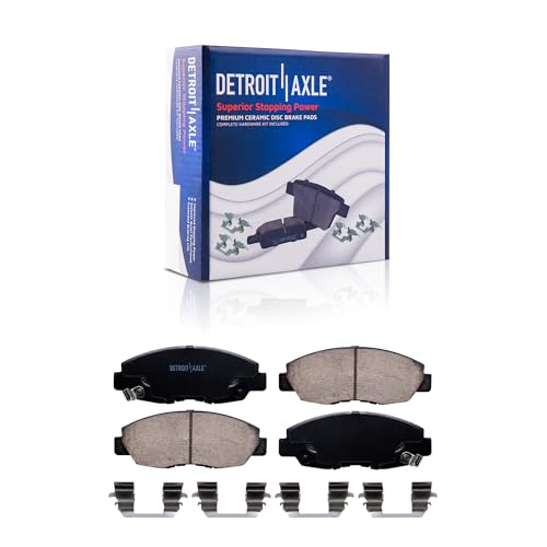 Image of Detroit Axle - Front Brake Pads for 1996-2011 Honda Civic 2010-2014 Insight 1998-2002 Accord 1997-2005 Acura EL, Ceramic Brake Pads Replacement