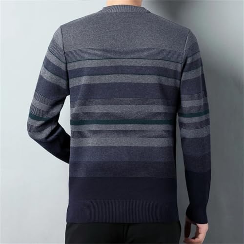 Men'S Striped Sweater Pullover Knitted Men'S Thickened Autumn and Winter Retro Casual Sweater2