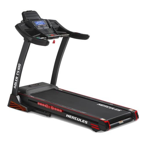 Image of Hercules Fitness T5100 6.0 HP Peak DC Motorized Foldable Treadmill | 15 Level Auto Incline | MP3 Player Available | Max Speed 20 Km /Hr | Max User Weight 140 Kg