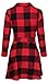 FANCYINN Women Long Sleeve Plaid Pattern Tunic Tops Shirt Casual Spring Dress Red M
