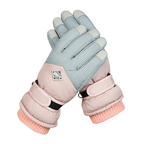 ZJRXM Winter Warm Gloves Waterproof Ski Gloves Touch Screen Gloves Anti-Slip Windproof Cycling Gloves Thermal Gloves for Women Green
