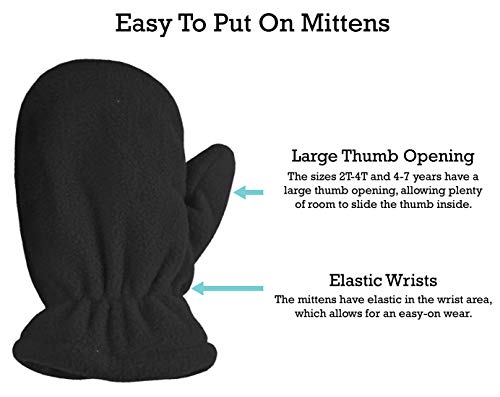N'ice Caps Baby Toddler Boys Girls Sherpa Lined Fleece Hat Mitten Winter Set (Black 1, 4-7 Years) #TOP3