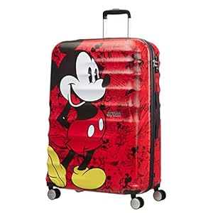 American Tourister, Wavebreaker Disney: Rolkoffer met 4 wieltjes; keuze uit diverse prints/motieven Spin,77/28 Disney, rood (Mickey Comics Red)