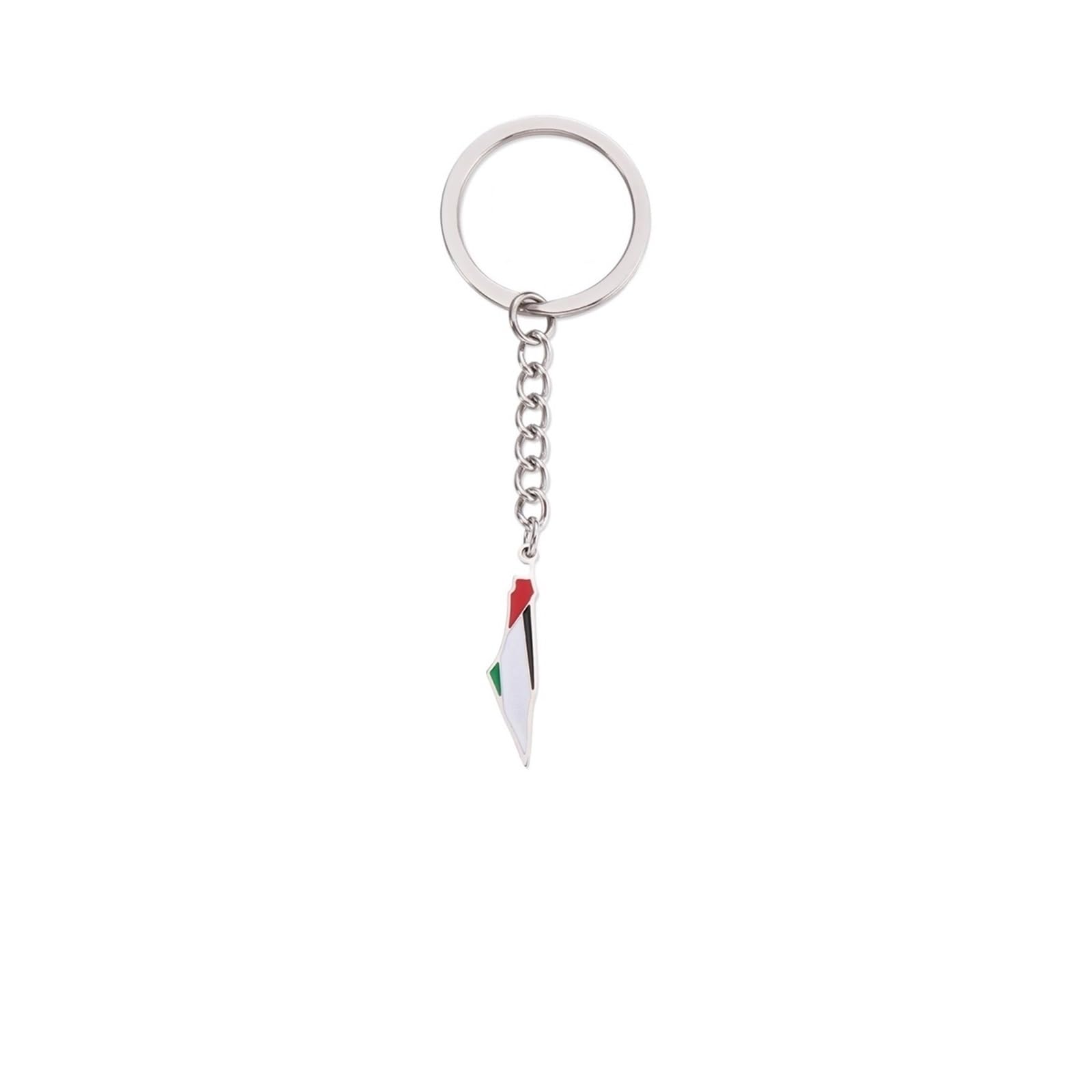 Llavero Bolso Map Pendant Keychains Stainless Steel Country Geography Keyring For Women Men Patriotic Charm Jewelry