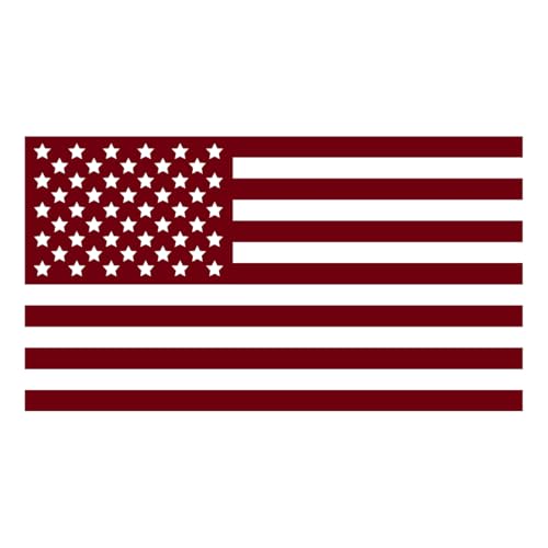 Image of American Flag Vinyl Decal USA Tactical Military Patriotic Subdued (Burgundy) (Set of 2) Premium Waterproof Vinyl Decal Stickers for Car Truck RV Helmet Bumper Window Laptop Rearview Mirror