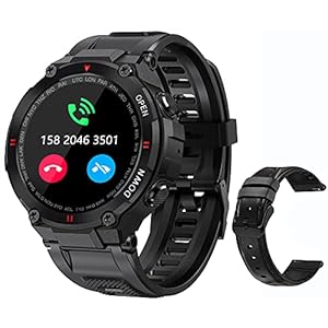 Military Smart Watch for Men Outdoor Waterproof Tactical Smartwatch Bluetooth Dail Calls Speaker 1.3'' HD Touch Screen Fitness Tracker Watch Compatible with iPhone Samsung
