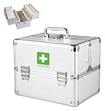 Medizinaufbewahrungsbox, multifunktionales Erste-Hilfe-Set, 3-lagiger Aluminium-Organizer, große Kapazität, Hausmedizin-Box