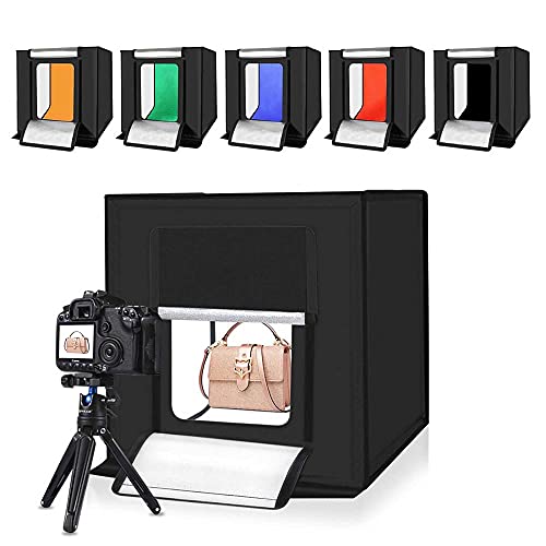 STUDIO SET FOTOGRAFICO GRANDE 40 CM LIGHT BOX CON ILLUMIN. LED 6 SFONDI PORTATILE