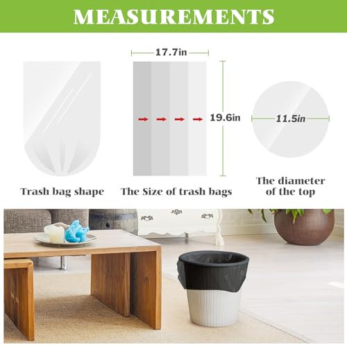 Image of Teivio Small Trash Bags 4 Gallon 160 Counts Garbage Bags, Bathroom Trash Can Bin Liners, Small Plastic Bags for home office kitchen, fit 12-15 Liter, 3,3.5,4.5 Gal, Black