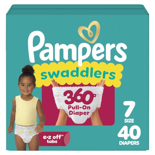 Image of Pampers Swaddlers 360 Pull-On Diapers, Size 7, 40 Count for up to 100% Leakproof Skin Protection and Easy Changes