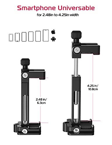 Handy Stativ Adapter, ULANZI ST-03 Smartphone Halter Stativ Metall mit Cold Shoe Mount, iPhone Stativ Halterung Adapter… – Bild 7