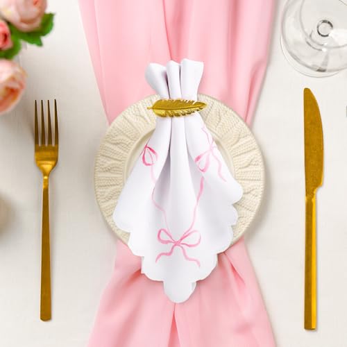 Servilletas de tela con lazo rosa 18 x 18 pulgadas pack x6 miniatura 5