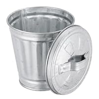 JENWUN Silberner Mini-Mülleimer mit Deckel, Tisch-Mülleimer, Blumentopf, Stifthalter, Puppenhaus-Zubehör