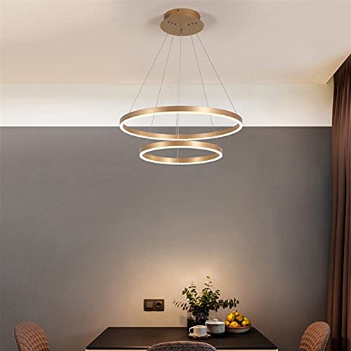 Table à manger à intensité variable suspendue LED lustre acrylique moderne