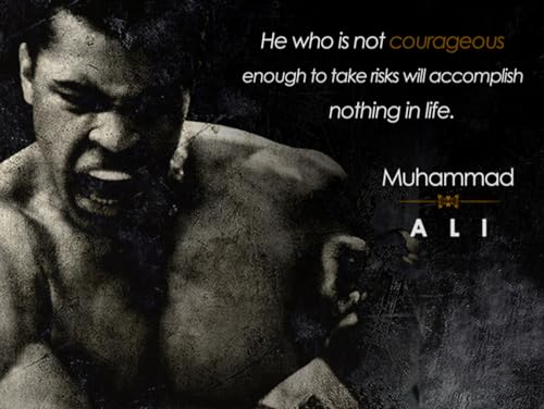 777 Tri-Seven Entertainment Muhammad Ali Poster Be Courageous Quote Art Print, 18
