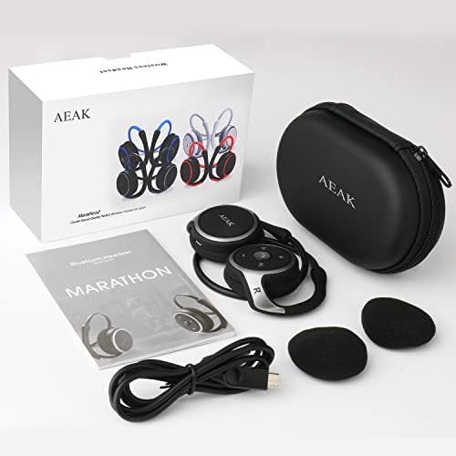 Bluetooth Headphone Sport Running Earphone, Zero Pressure and Pocket Size Design Wireless Foldable Headphone with HiFi Stereo Sound, Clear Voice Capture Technology, Built-in Noise Canceling Mic(Black)