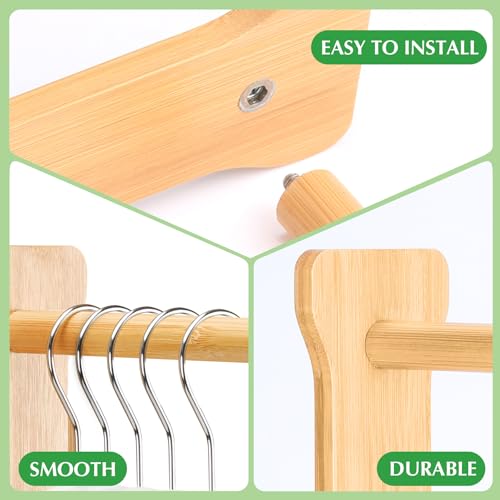 Image of Bamboo Hanger Organizer Stacker，Magnetic Hanger Holder for Laundry Room，(Bamboo)
