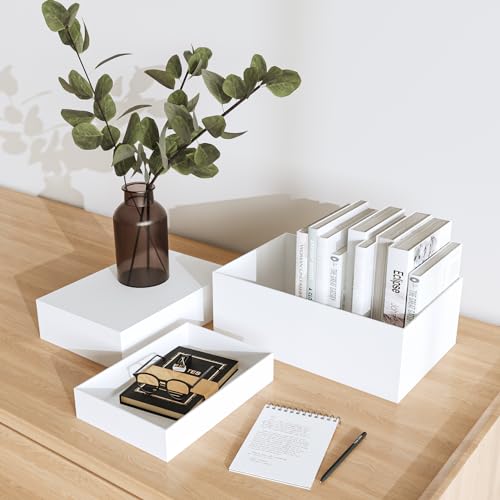 Laumffon Oversized Buffet Risers, Food Display Stand for Catering Dessert Collectibles Jewelry Figures Show, White Acrylic Cuboid Display Nesting Risers with Hollow Bottoms, Cuboid, 6 Pcs, 10x12x14 by Laumffon - Image 3
