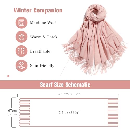Soft Cashmere Feel Scarf For Women Winter Warm Scarves Large Pashmina Shawl Wrap for Evening Wedding Dresses Gifts4