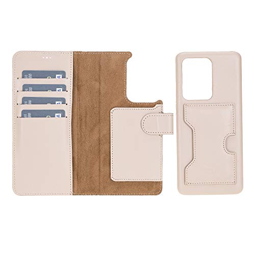 Étui en cuir Galaxy S20 Ultra rose nude haut de gamme Venito Florence