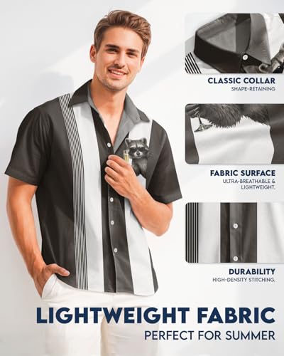Image of 99TIMORO Fathers Film Button Down Shirt for Men, Funny Hawaiian Short Sleeve Top, Summer Beach Gifts