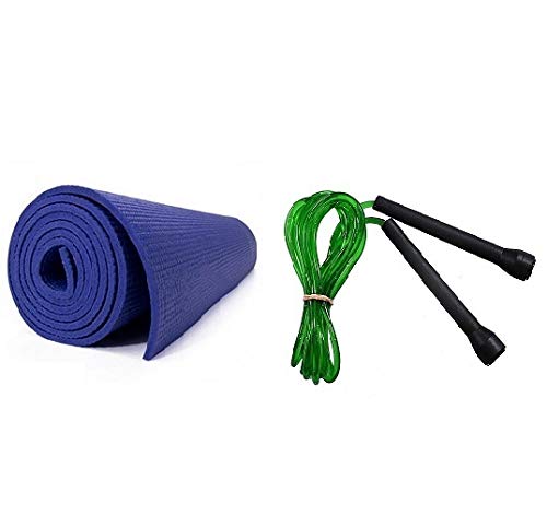 BODY MAXX Anti Skid Soft PVC Meditation Plus Skipping Pencil Rope Yoga Mat (172 x 60 cm, Multicolour)