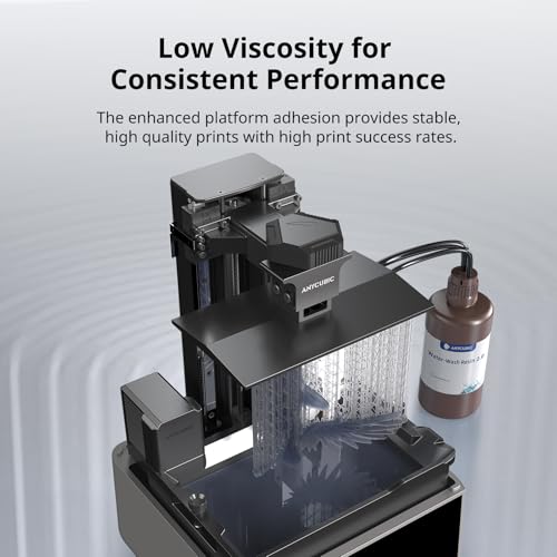 Image of ANYCUBIC Water Washable 3D Printer Resin 2.0, 405nm High Precision 3D Resin, Low Shrinkage Photopolymer Resin for 4K /8K /12K Capable LCD DLP Resin 3D Printer (Smoky Black, 1000g)