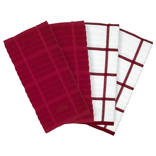 All-Clad Solid & Coordinate Kitchen Towels: Highly Absorbent, Super Soft Long Lasting - 100% Cotton, 17 Inchx30 Inch Tea Towels For Cleaning & Drying Dishes cover