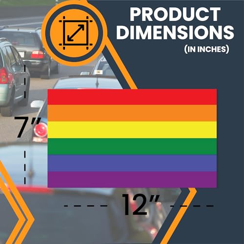Image of Magnet Me Up Gay Pride LGBTQ Rainbow Flag Car Magnet Decal, 7x12 Inches, Heavy Duty for Car Truck SUV, in Support of LGBTQ