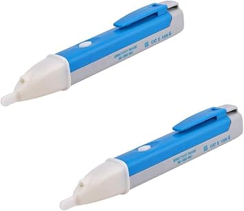 2Pcs Non-Contact Voltage Tester Electrical Voltage Detector Pen 90-1000V AC Inductive Electric Tester Pen Digital Multi-meter Volt Meter with Alarm Mode Live/Null Wire Judgment
