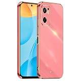 HONLEN Custodia per OPPO Find X5 Lite/OPPO Reno7 5G (6.43" Inches), Cover Morbida in Silicone TPU, Design del Telaio Galvanico - Rosso