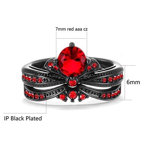Couple Rings Black Crown Matching Ring Bridal Sets Blue Cz Womens Wedding Ring Sets for Him and Her Wedding Bands3