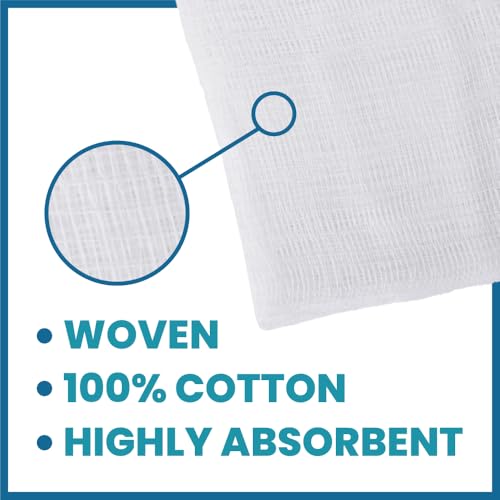 Oasis Gauze Sponges, 100% Cotton, Woven Non-Sterile Gauze (Pack of 200) (4"x4", 12-Ply) miniatura 3